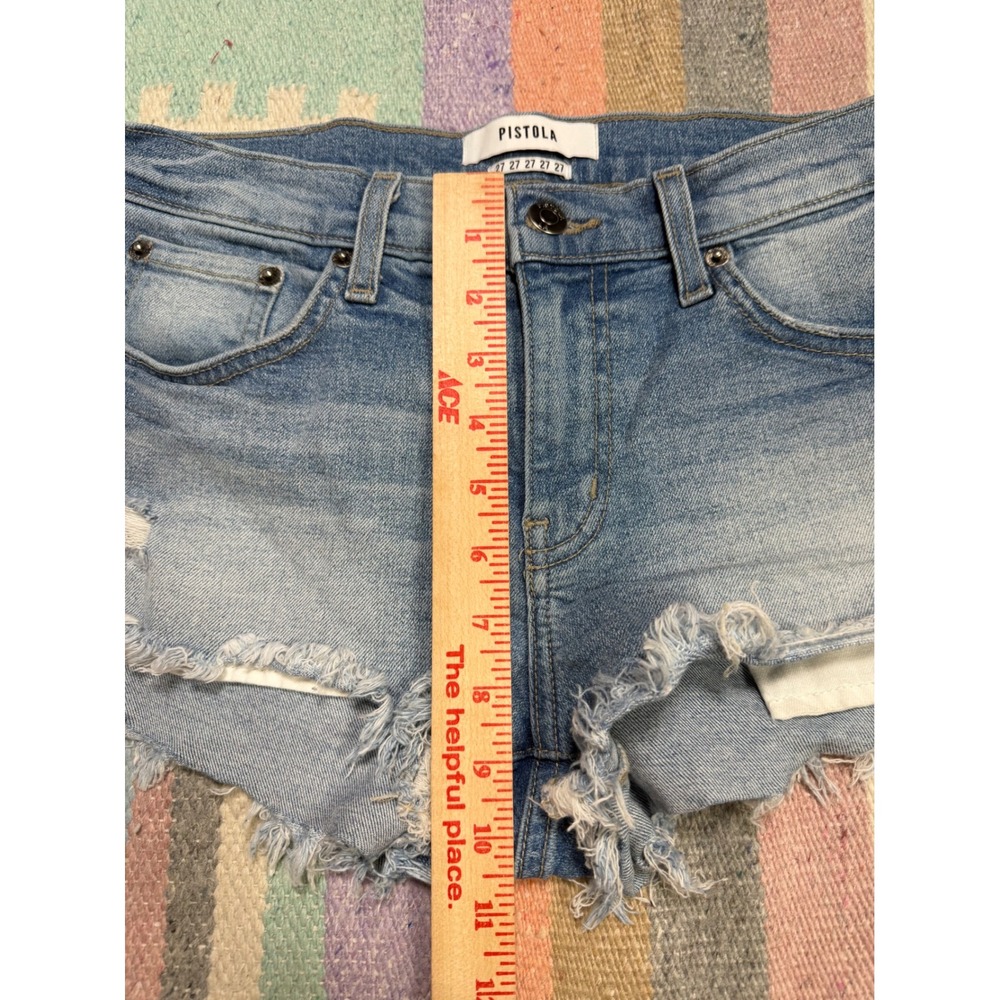Pistola Distressed Micro Denim Shorts Size 27 - Picture 4 of 5